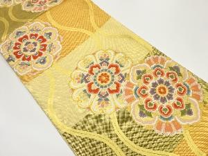 立涌に華紋模様織出し袋帯